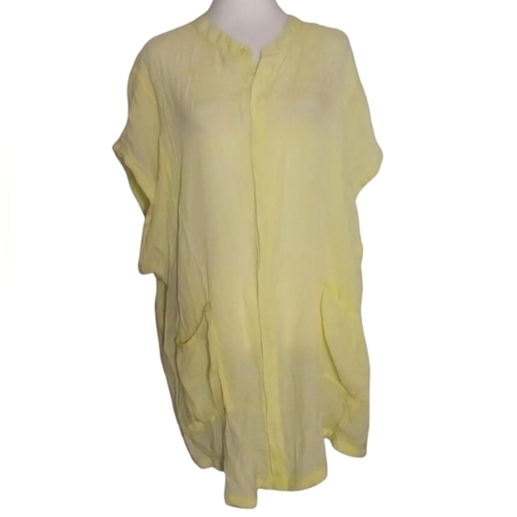 Anthropologie Saturday Sunday Light Yellow Slouchy Gauzy Blouse Cover Up Small - Picture 1 of 8